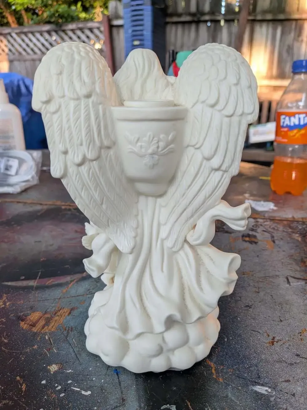 PartyLite Angel of Hope Bisque Porcelain Taper Candle Holder #P7638